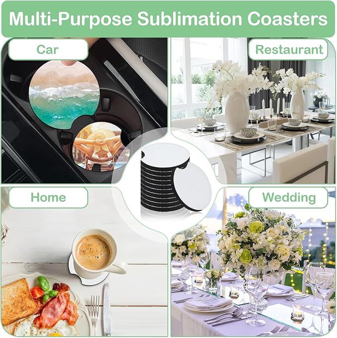 10/20Pcs Sublimation Blank Car - Coaster Sublimation Blank review and price