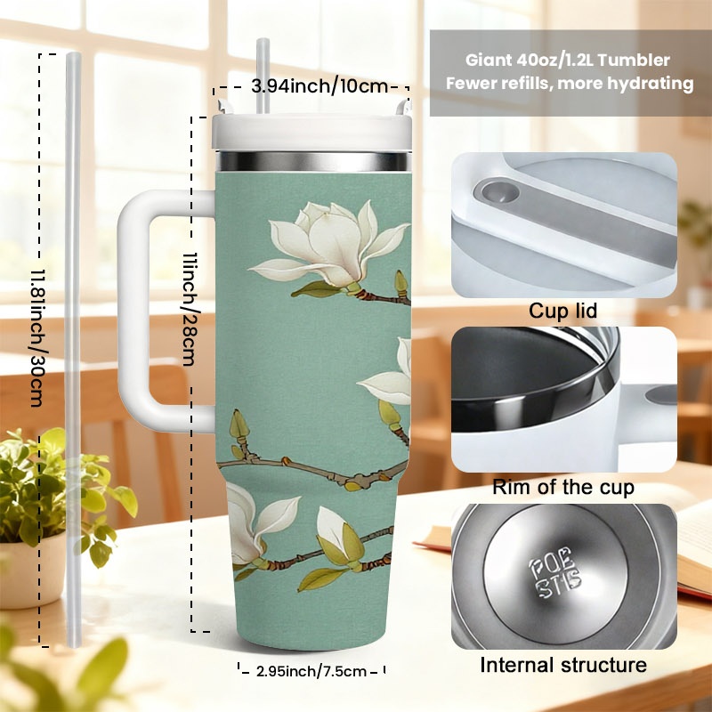 1pc 40 Oz Stainless Steel Insu - Sublimation Mug White review and price