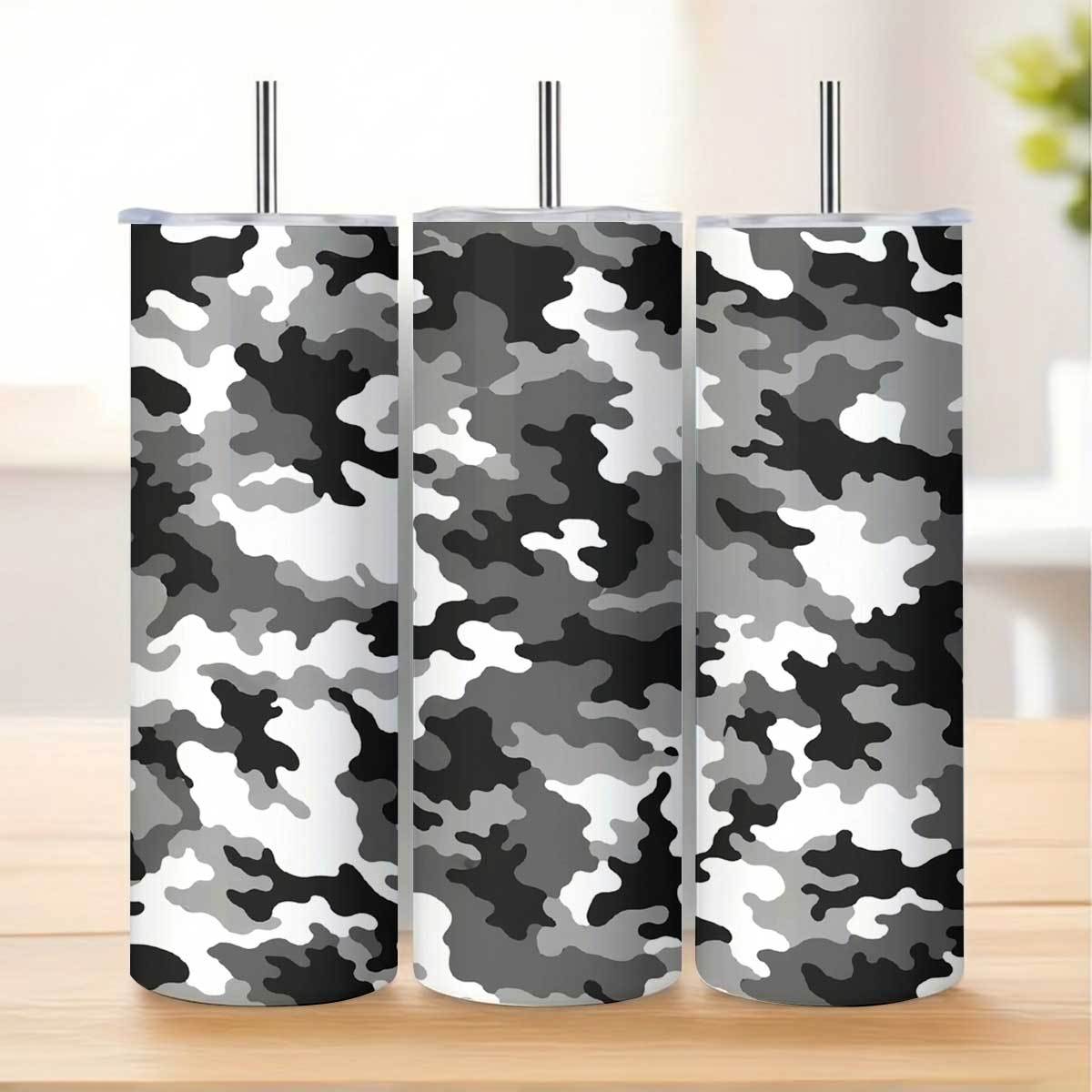 1pc 20Oz Gray Black White Camo - Tumbler 20Oz White review and price